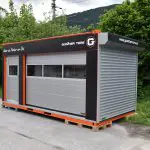 Mobiler Schauraum-Container | Garagentore, Industrietore und Rolltore